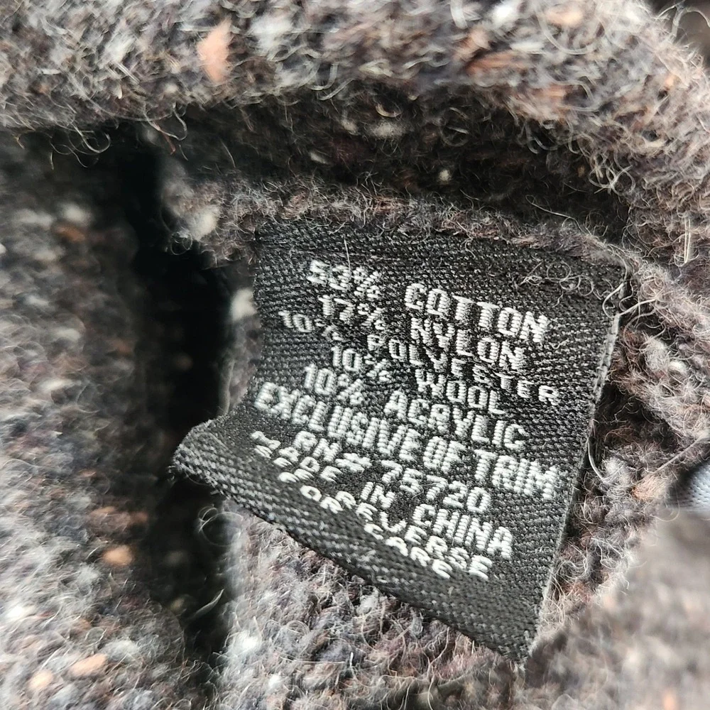 Buckle Black Men’s Cable Knit Mock Neck Sweater Size L‎ Gray Wool Blend